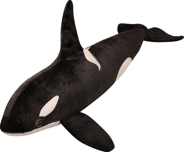 Orcinus Orca Black Killerwal, Plüschtier, Stoffpuppe, Schwarz - Bild 1
