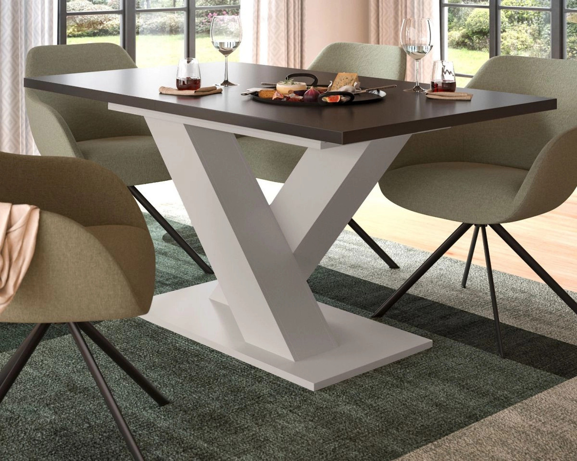 Ausziehbarer Esstisch Home-X von Inn.Furn in Grau und Sand, Rechteckig, B/T/H: 150-190 x 90 x 76 cm - Bild 1