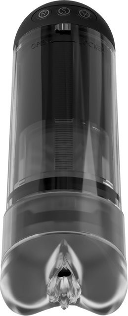 PDX Elite Extender Pro Vibrating Pump Penispumpe in Schwarz und Transparent, längenverstellbar - Bild 1