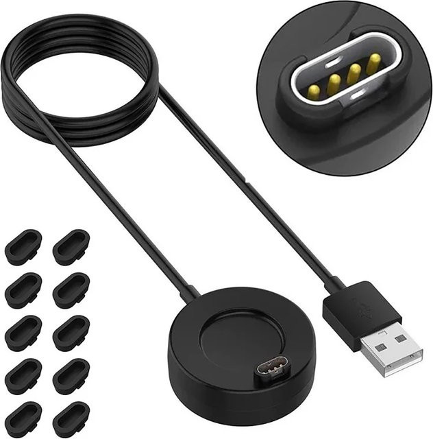 Garmin Uhrenarmband Ladekabel, USB-C, Schwarz, Unisex - Bild 1