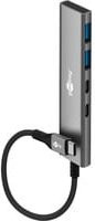 Goobay Slim USB-Hub mit 4 Ports: USB-C auf USB-C und USB-A, 5 Gbit/s, Grau - Bild 1