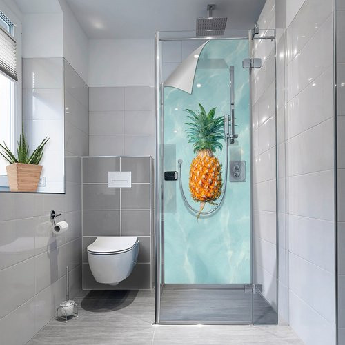 mySPOTTI Duschrückwand-Panel fresh Ananas in Blau, B: 100 cm, H: 210 cm - Bild 1
