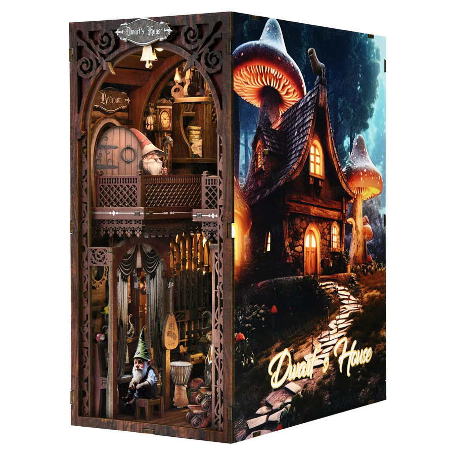 Battoom DIY 3D Holzpuzzle Bücherregal als Puppenhaus Regaleinsatz in Braun - Bild 3
