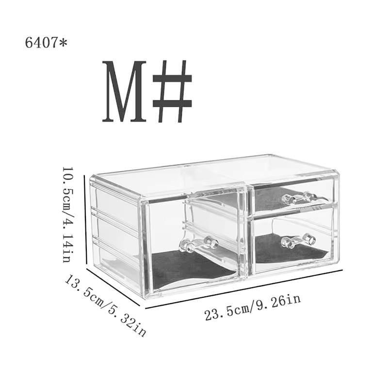 Transparentes Acryl Kosmetik Display Stand mit Schubladen zur Aufbewahrung von Lippenstift und Hautpflege, B/T/H: 13,5 x 10,5 x 13,5 cm - Bild 2
