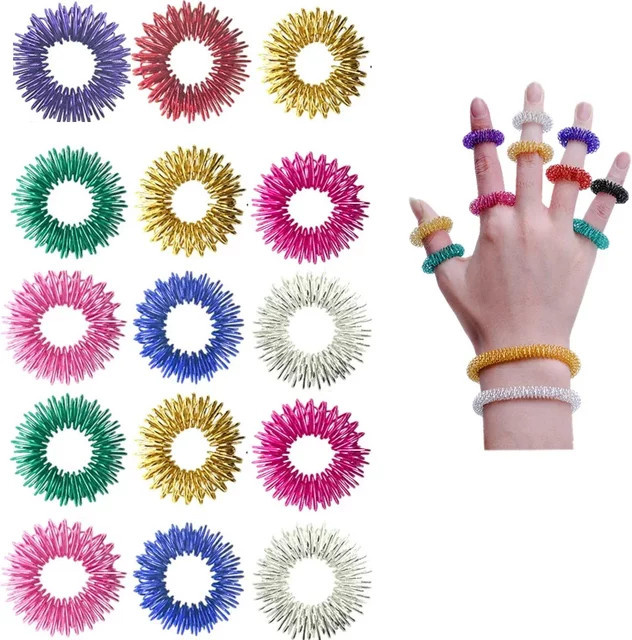 Meade Akupressur Ringe, Spiky Sensorische Finger Ringe Set, 10 Teile/paket - Bild 1
