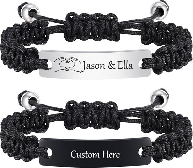 Vnox Armband, geflochtenes Seil, Edelstahl, Unisex - Bild 1