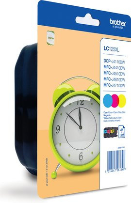 Brother LC125XL Rainbow Pack Tintenpatronen mit hoher Kapazität in Cyan, Magenta und Gelb für Brother Drucker - Bild 1