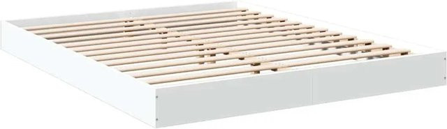 vidaXL Bettgestell modern in Weiß aus Holzwerkstoff B/T/H: 150 x 200 x 170 cm - Bild 1