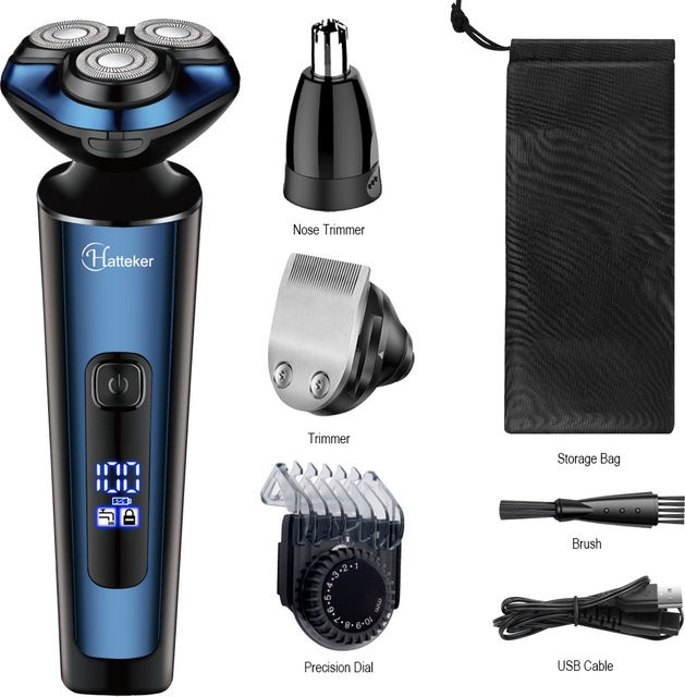 Hatteker Elektrorasierer für Herren, USB wiederaufladbar, LED-Digitalanzeige - Bild 1