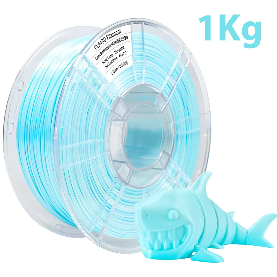 3D Maliang PLA-Seide Filament 1,75 mm für FDM 3D-Drucker mit blau-weißem Farbverlauf - Bild 1