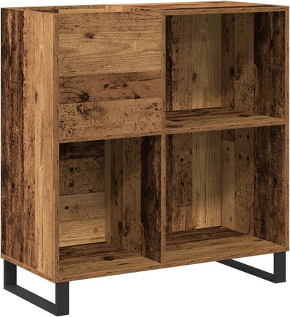 vidaXL Schallplattenschrank mit Regal in Artisan-Eiche, Braun, B/T/H: 84,5 x 38 x 89 cm
