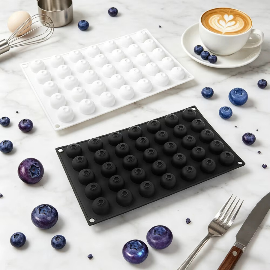 Meibum 35-fach Silikonform für Blaubeeren zur Herstellung von Mousse, Kuchen, Fruchtgummis, Schokolade und Pudding - Bild 2
