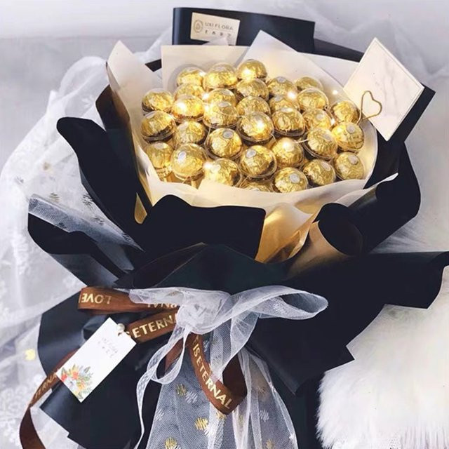 Transparente Schokoladen-Blumenteller-Box aus Kunststoff für Schokoladenstrauß-Verpackungen zum Valentinstag oder Geburtstag - Bild 1