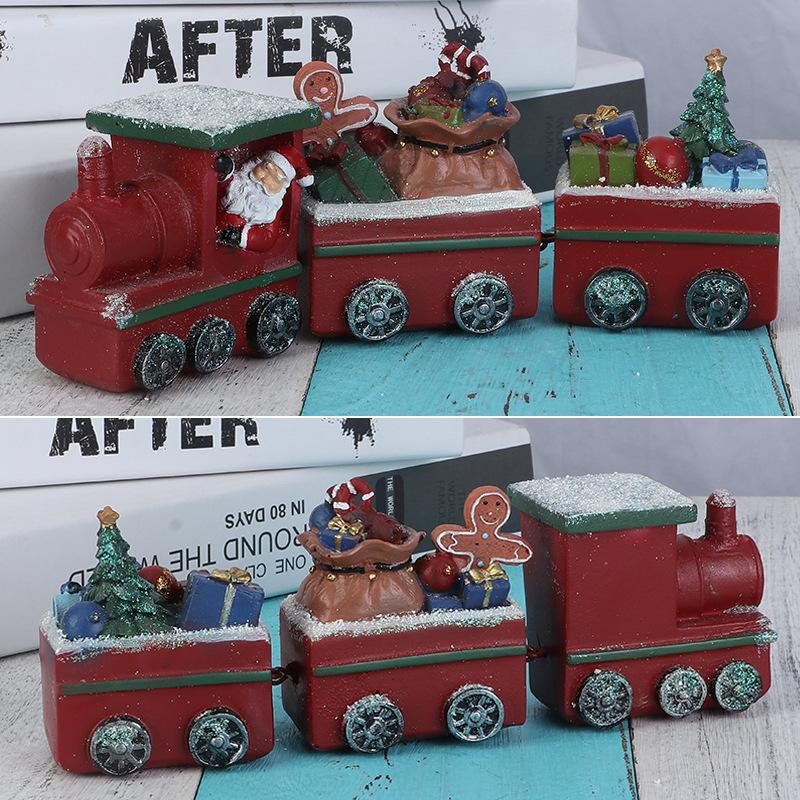 Yiran Furniture Weihnachtsdekoration Zug aus Harz in Mehrfarbig für den Tisch - Bild 2