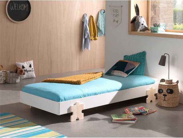 Vipack Modulo Einzelbett und Stapelbett für Kinder, weiß lackiert, B/T/H: 90 x 200 cm - Bild 1