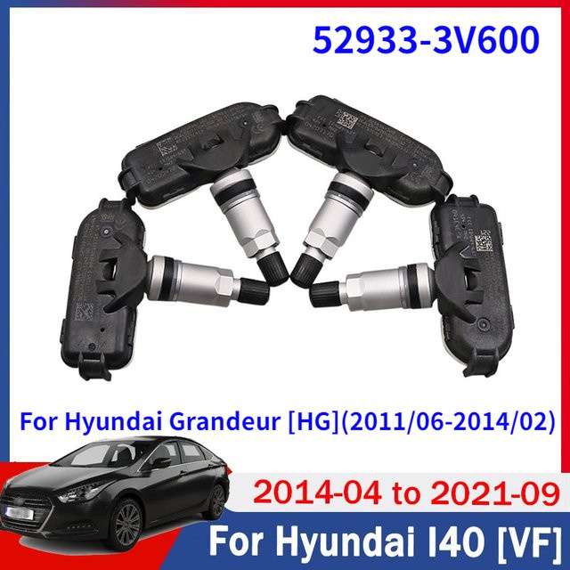 GANGLE Reifendruck Überwachung System Sensor 4er Set für Hyundai I40 VF, Grandeur HG und Kia Rio UB, Schwarz - Bild 1