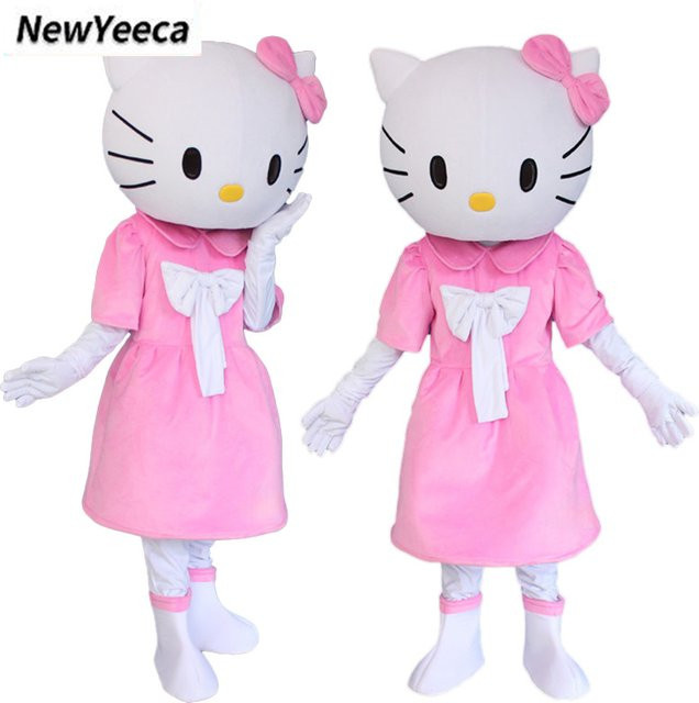 Potdemiel Hello Kitty Maskottchen Kostüm, Rosa Katze, Plüsch / Textil - Bild 1