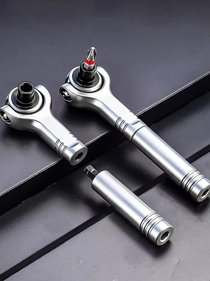 NIUXIANG 40-in-1 Magnetisches Ratschenschraubendreher-Set mit abnehmbarem Griff, 180 Grad Ratschenkopf und 45-Zahn-Mechanismus in Silber für Elektronik-Reparatur und Heimwerken - Bild 5