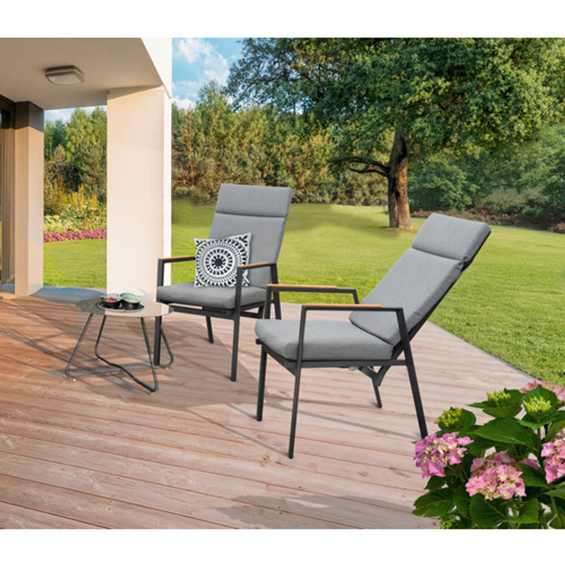 BELLAVISTA - HOME & GARDEN Hochlehner Sessel Newport 2er-Set grau B/T/H: 56,5 x 63 x 105 cm - Bild 6