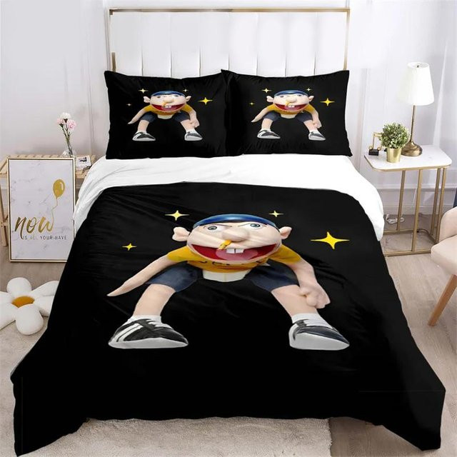 Jeffy Cartoon Bettwäsche Set mit 3D-Druck aus Mikrofaser-Polyester, B/H: 135 x 200 cm - Bild 1