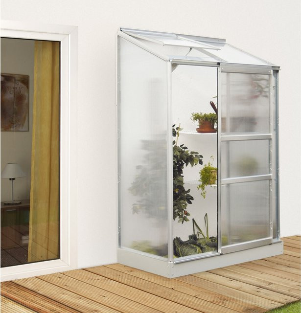 Vitavia Gewächshaus Comfort Edition Ida 900 Lean-to mit 4mm HKP, Alu-Rahmen, Fundamentrahmen und automatischem Fensteröffner - Bild 1