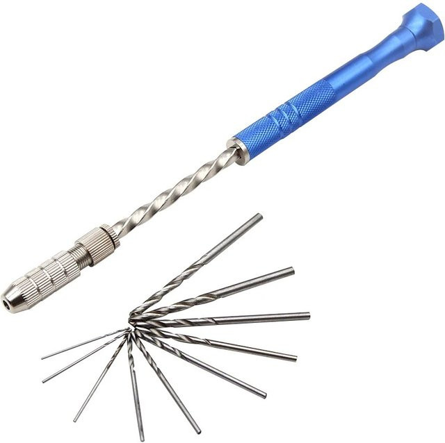 Blaues halbautomatisches Handspiralbohrer-Set aus Kunststoff für Leiterplatten mit Bohrweite 0,5–3 mm - Bild 1
