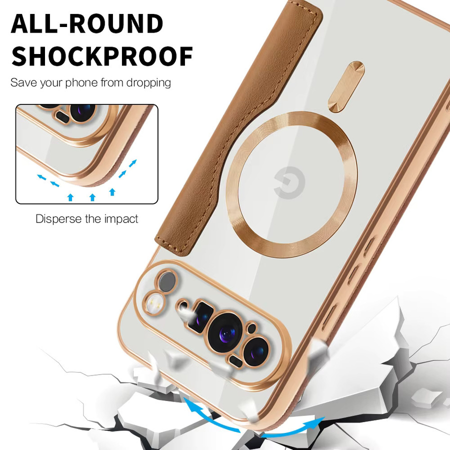 PTU 2-in-1 All-Inclusive Schutzhülle aus Leder mit magnetischer Ladefunktion für Google Pixel 7A 8A 9 9 Pro XL 10 Pro XL in Schwarz oder Braun - Bild 5