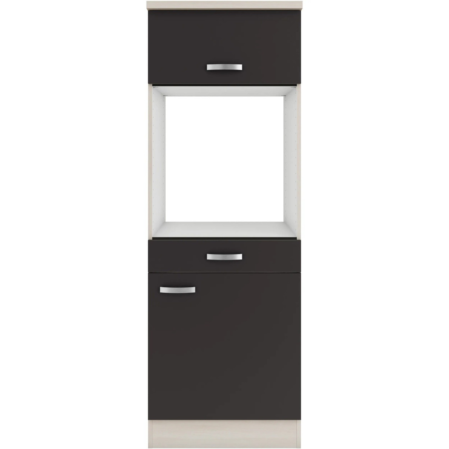 OPTIFIT Faro220 Küchen-Geräteumbauschrank in Anthrazit mit mattem Design und integrierten Schubladen sowie Regalen, Breite: 60 cm - Bild 2