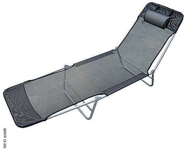 Outsunny Gartenliege aus Stahl in Schwarz mit verstellbarer Kopfstütze und Textilene-Bezug, B/H/L: 56 x 24,5 x 182 cm - Bild 1