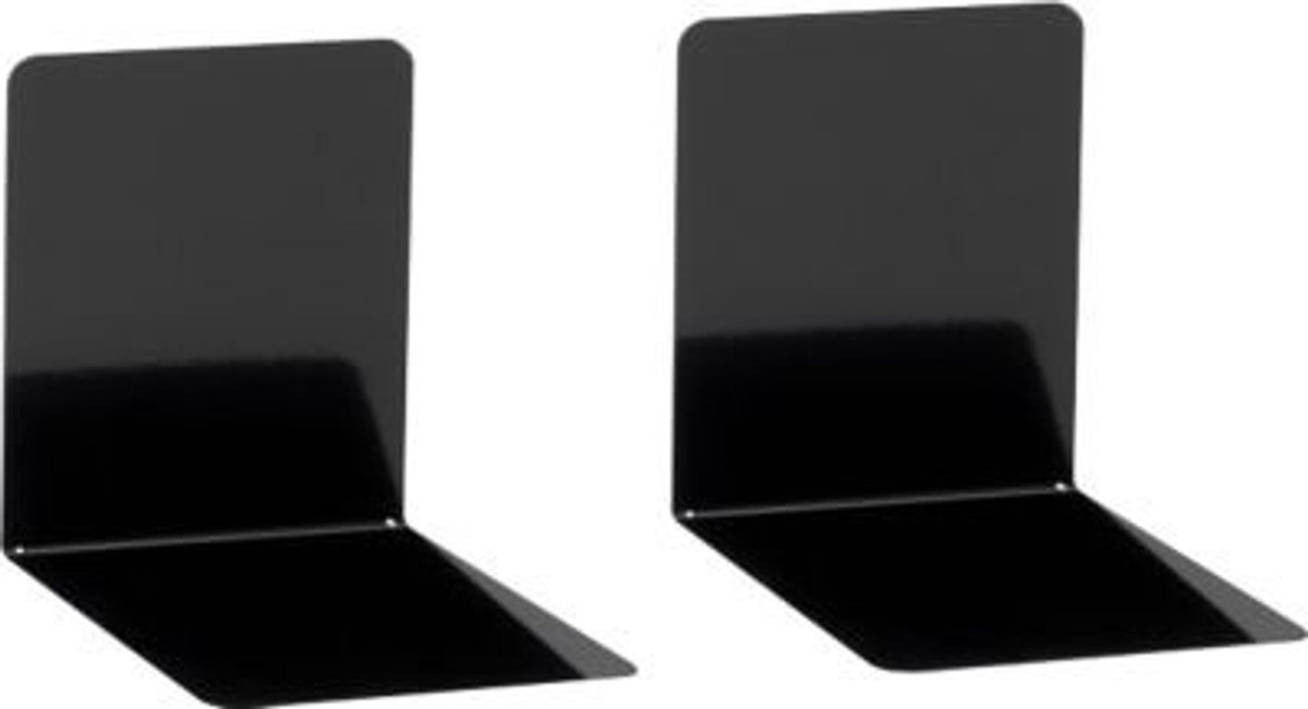 Magnetische Buchstützen von MAUL im 2er-Set, schwarz, geometrisches Metall-Design in L-Form - Bild 1