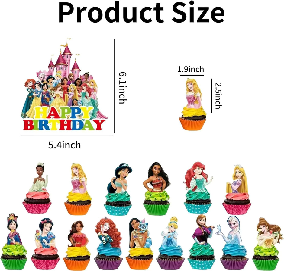Disney Prinzessinnen-Kuchendekorations-Set, 31-teiliges Set, Prinzessinnen-Figuren - Bild 3
