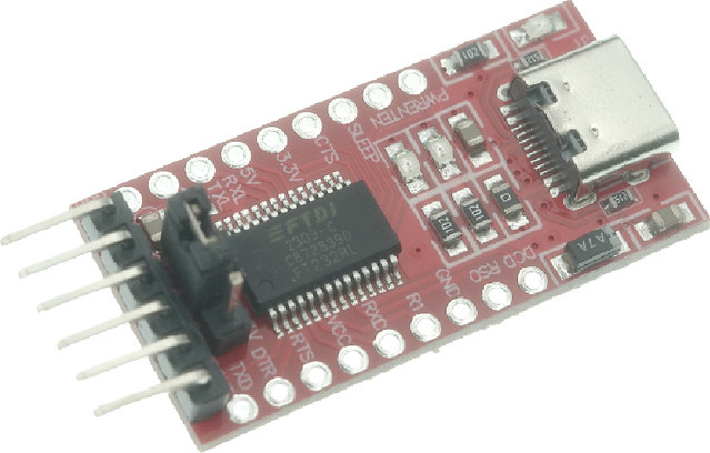 USB Typ-C zu TTL Serieller Adapter mit FT232RL Chip, 3,3V/5V Umschaltbare Spannung, Rote Serielle Platine für Elektronik-DIY und MCU-Programmierung - Bild 1