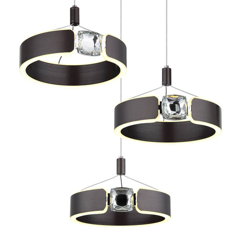 Globo Lighting LED-Hängeleuchte aus Metall in Bronze gebürstet mit Glaskristallen und Acryl, Warmweiß, H: 1250 mm, B/D: 440 mm - Bild 3
