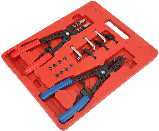 KaiSai Hochleistungs-Sprengringzangen-Set für Innen und Außen, 2 Stück, Rot - Bild 1