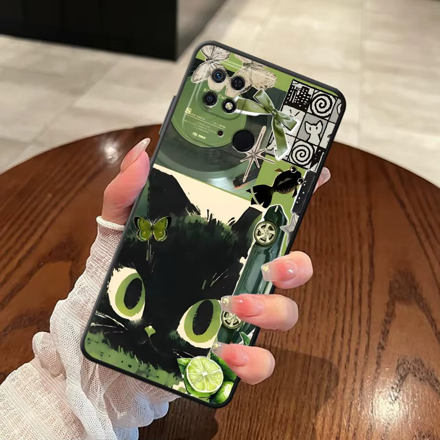 Weiche Handyhülle für Xiaomi Redmi Note Serie mit Gitarre und Katze Motiv, Mehrfarbig - Bild 3