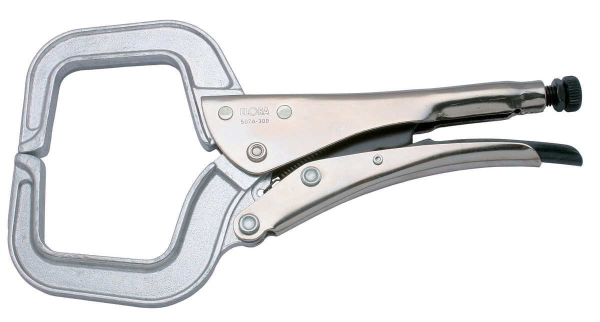 Elora Alu-Klammergripzange in C-Form, silber, Spannweite 0-90 mm, ELORA-507A-300 - Bild 1