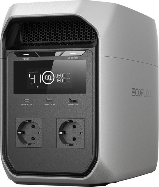 EcoFlow DELTA 3 Classic Tragbare Powerstation, 1024 Wh, 1800W, Grau - Bild 1