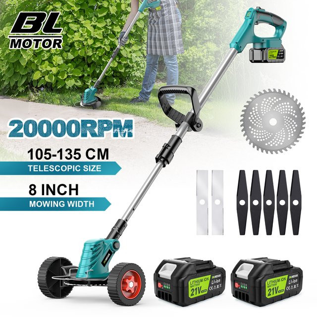 Gisam Bürstenloser Elektrischer Rasenmäher Kabelloser Garten-Grasschneider für Makita LXT 18V Akku, Länge: 105-135 cm - Bild 1