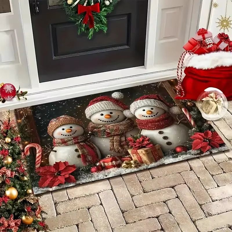 VIKAMA Weihnachtsschneemann Fußmatte für Wohnzimmer, Küche und Schlafzimmer als Weihnachtsdekoration - Bild 3