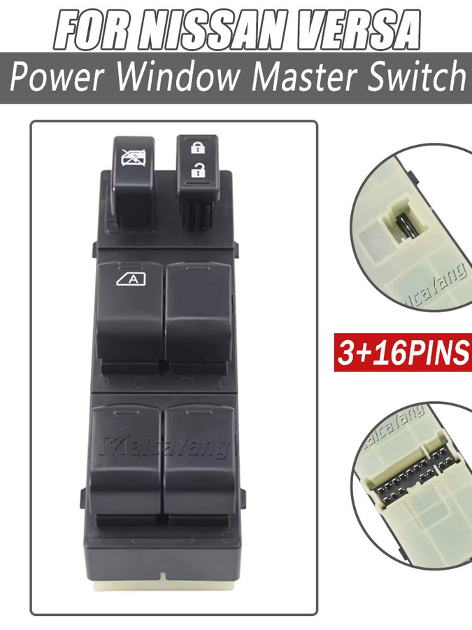 Malcayang Power Fenster Master Schalter Taste 25401-3AA1B 254013AA1B für Nissan Versa Note HR16DE 25401-3AA2B 1S14439 - Bild 3