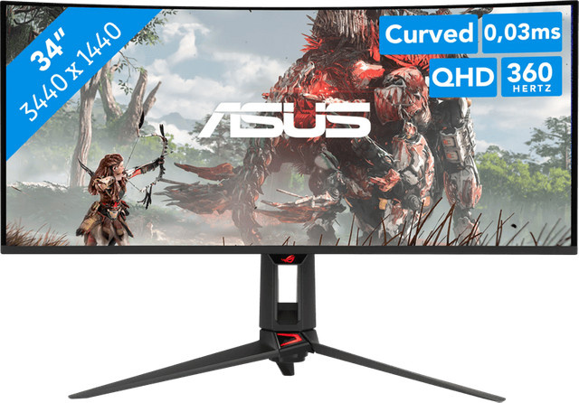 ASUS ROG Swift PG34WCDN QD-OLED Curved Gaming-Monitor, 86,8 cm, UWQHD, Schwarz - Bild 1