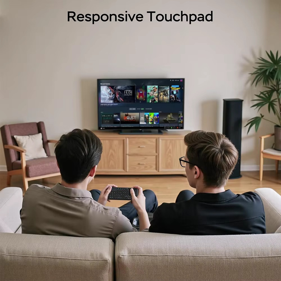 MRSVI A8 Mini-Funktastatur mit Laser-Infrarot-TouchPad in Schwarz, 2,4 GHz, Englisch/Russisch, für Android TV Box, PC und Laptop - Bild 6
