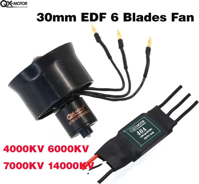 QX-Motor EDF-Lüftereinheit Set, 6-Blatt, mit Brushless Motor & ESC - Bild 1