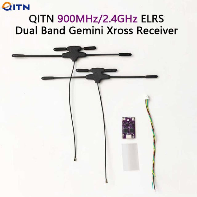 QITN ELRS Dual Band Gemini Empfänger 915MHz 2,4GHz mit ESP32-D4 und LR1121 TCXO Chip für FPV Racing Long Range Drohnen - Bild 1