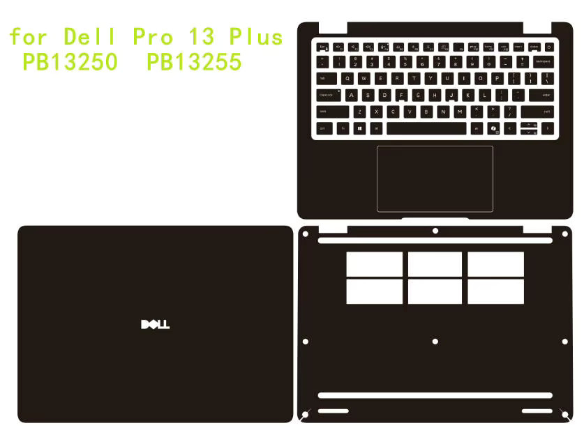 Laptop Vinyl Aufkleber Abdeckung in Schwarz und Transparent für Dell Pro 13 Plus, Pro 14, Pro 16 und weitere Modelle - Bild 2