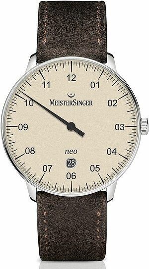 Meistersinger Einzeigeruhr, Automatik, Edelstahl, Leder, Datum, Unisex - Bild 1