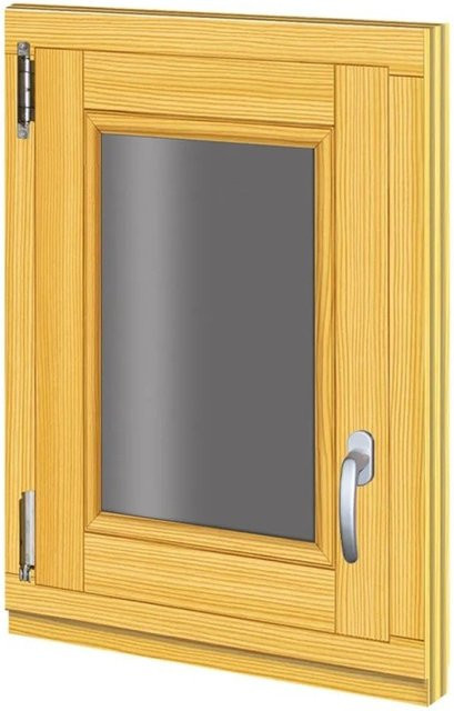 Roro Holzfenster Fichte braun, Typ: Drehen-Kipp, B/H: 48 x 63 cm - Bild 1