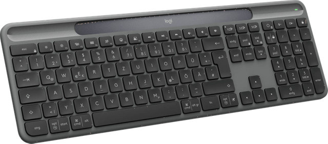 Logitech Signature Slim Solar+ kabellose Bluetooth Tastatur QWERTZ in Graphit - Bild 1