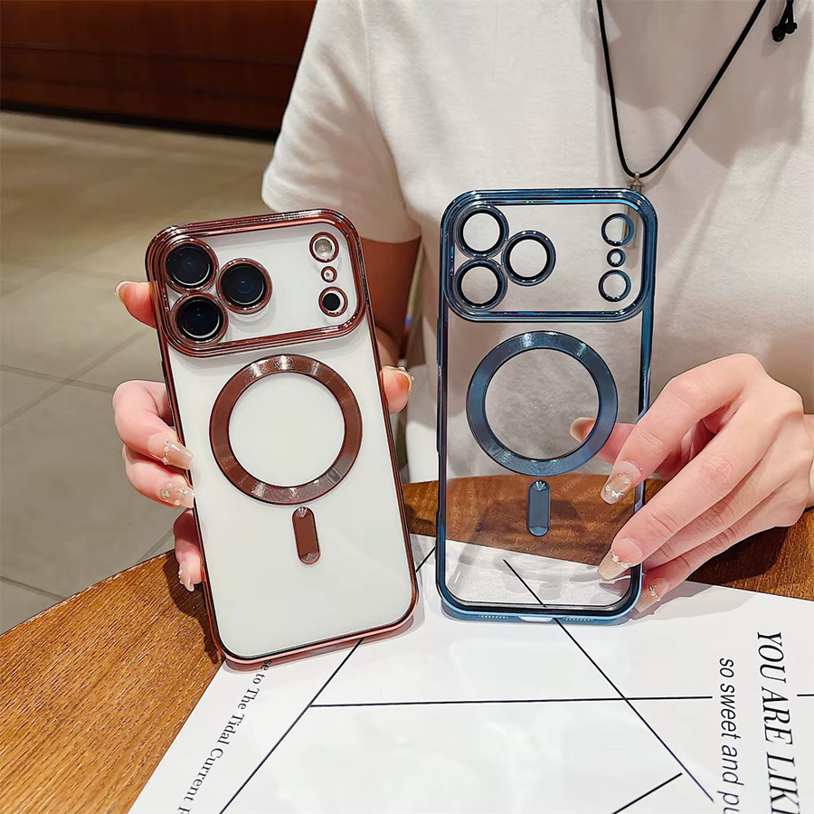 Kedootd Magnetische Schutzhülle für iPhone 17 bis 11 Pro Max, Transparent mit Magsafe-Unterstützung und Objektivabdeckung, Blau - Bild 2