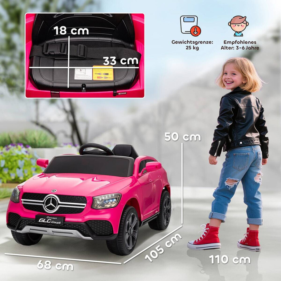 AIYAPLAY Kinder Elektroauto mit Fernbedienung Rosa für 3-6 Jahre - Bild 4